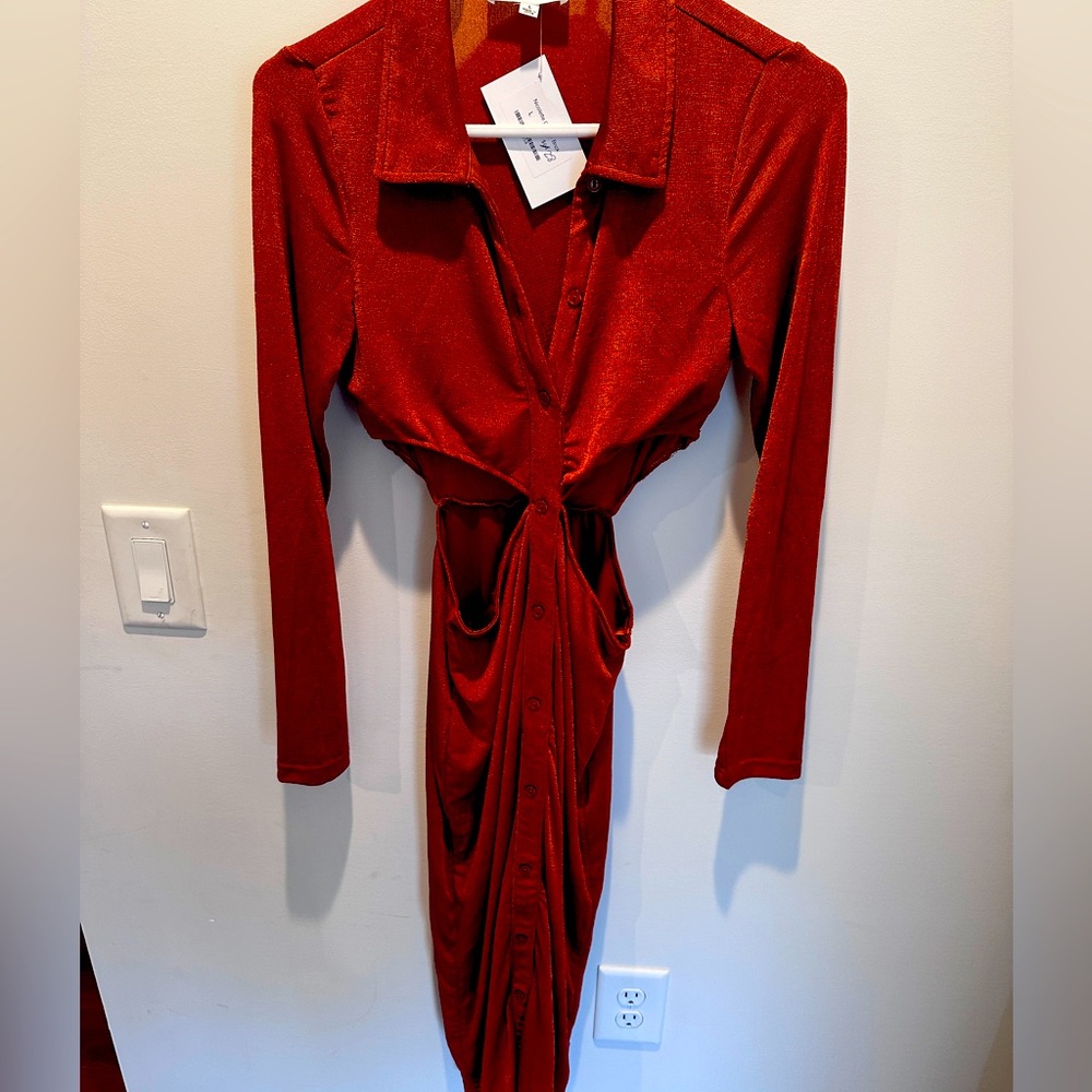 Nicolette dress- brick color. Size large. Petite size. New with tags